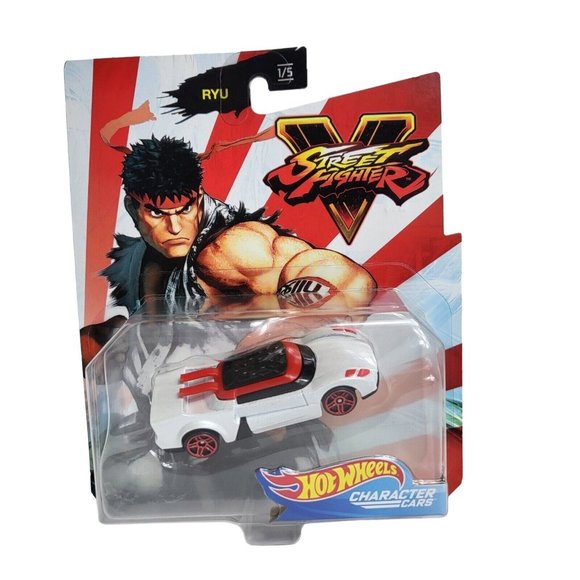 Hot Wheels Street Fighters V Character Car RYU 1/5 Capcom Mattel White Red New - Picture 1 of 16